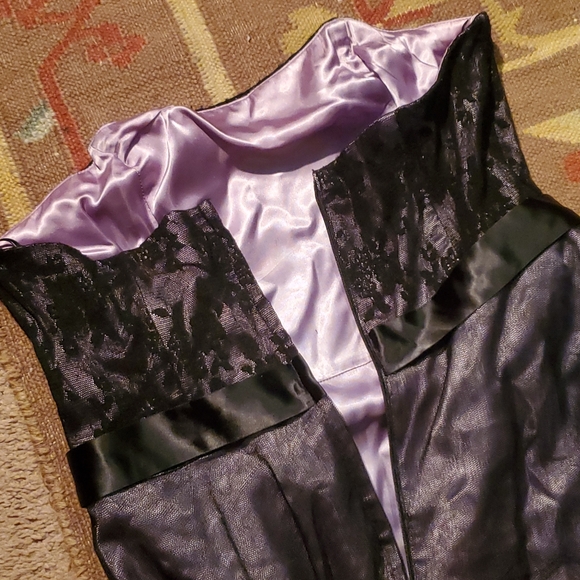 Strapless purple and black prom party gown - Picture 4 of 5